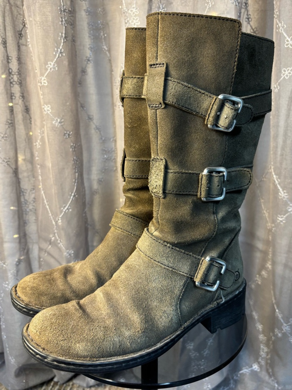 Born Suede Mid-Calf Buckle Boots